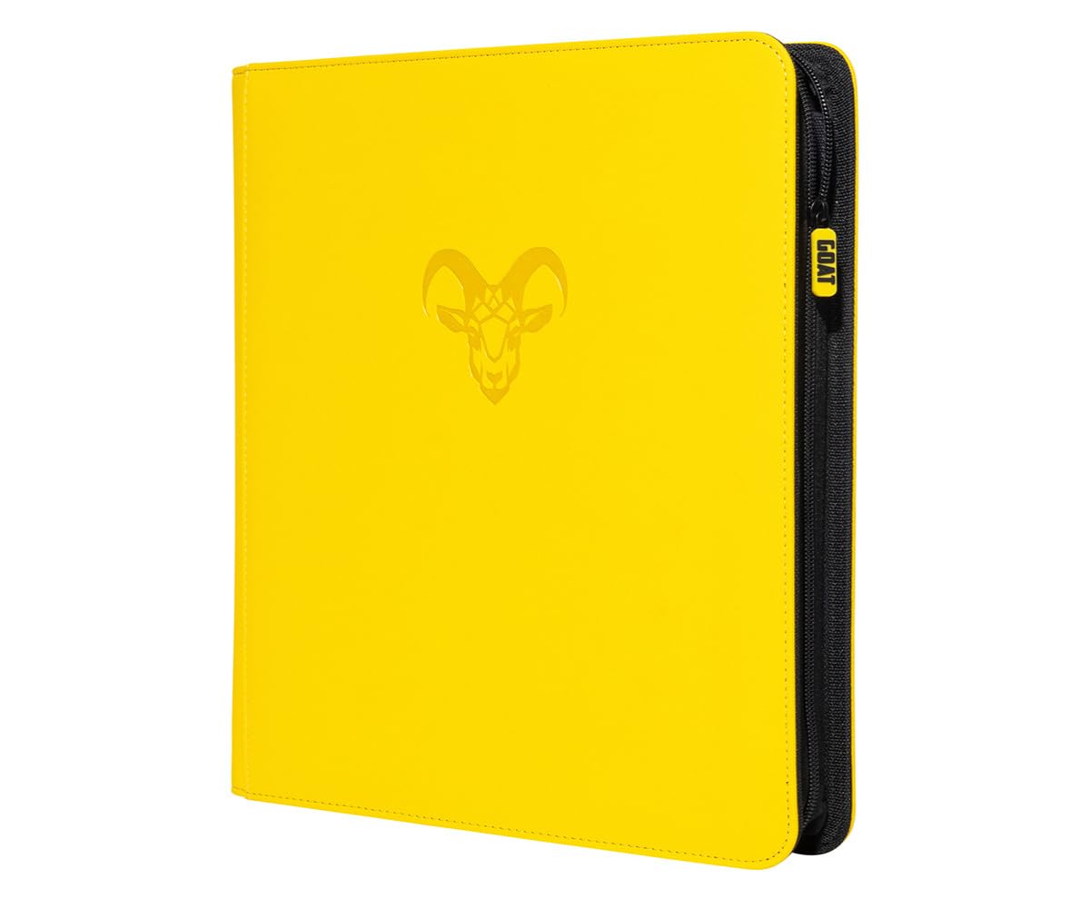 12-Pocket Trading Card Binder, 480 Card Capacity, "Stay-Flat" Design, Water-Resistant by Goat Armor (Black)