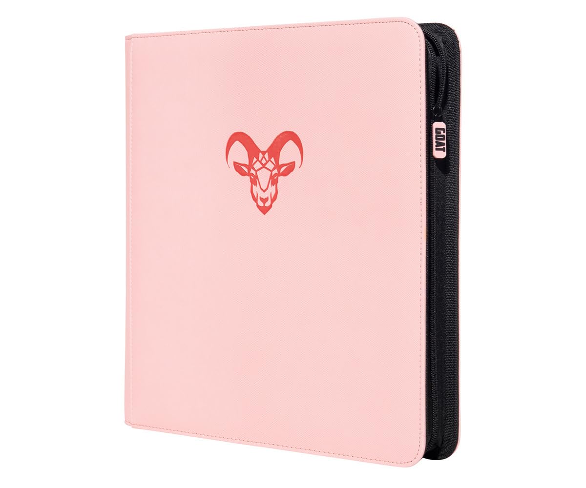 12-Pocket Trading Card Binder, 480 Card Capacity, "Stay-Flat" Design, Water-Resistant by Goat Armor (Black)