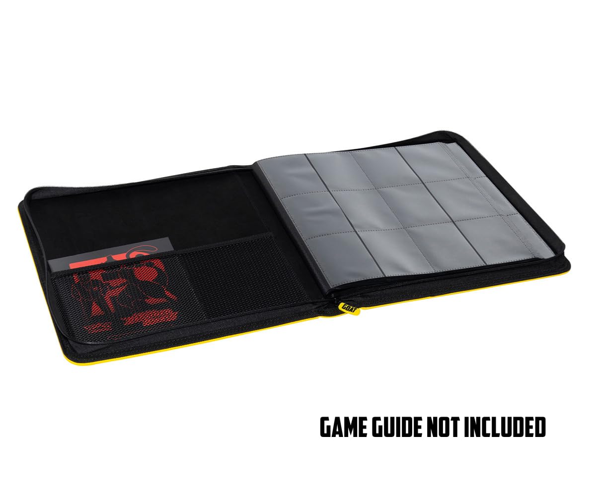 12-Pocket Trading Card Binder, 480 Card Capacity, "Stay-Flat" Design, Water-Resistant by Goat Armor (Black)