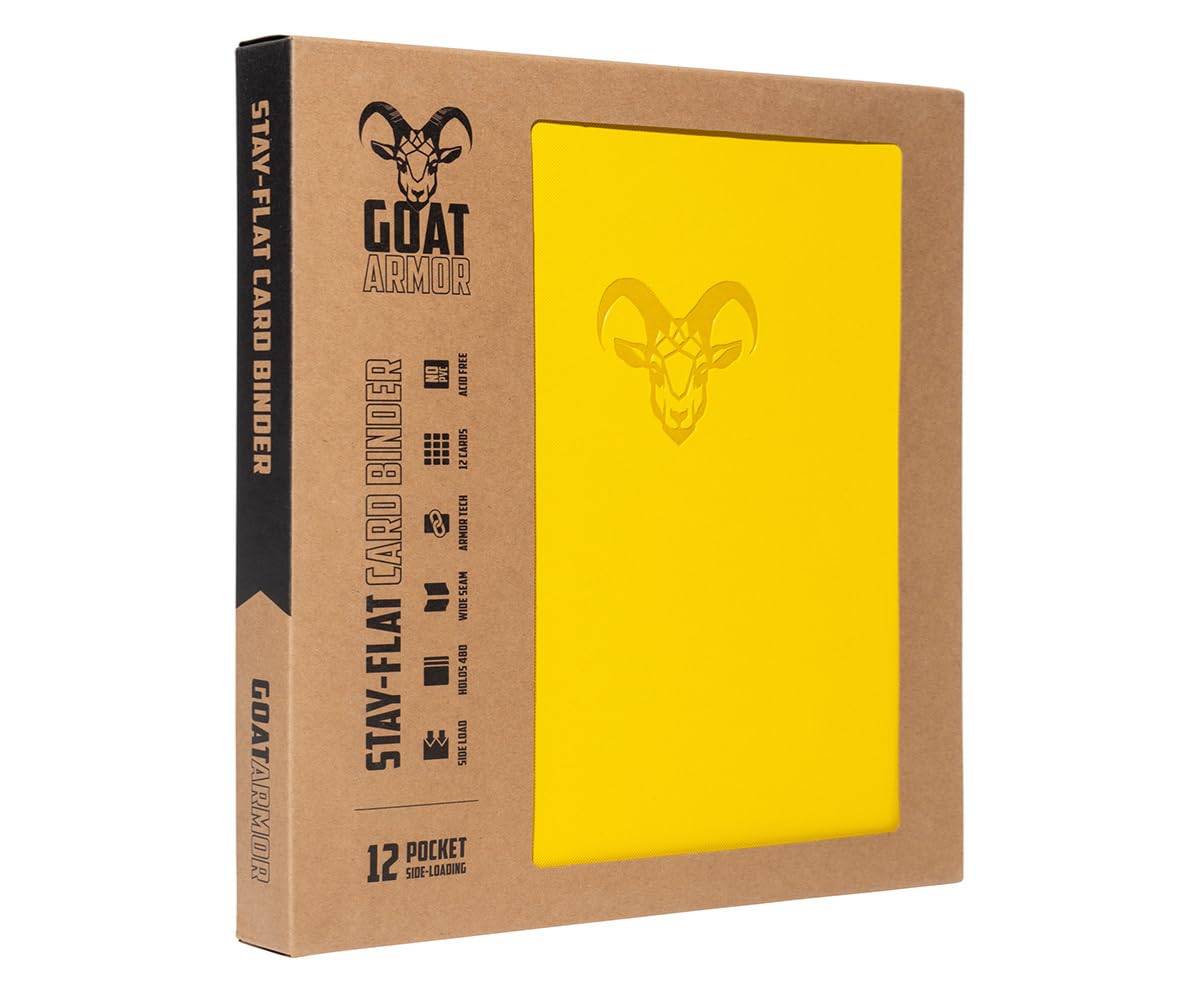 12-Pocket Trading Card Binder, 480 Card Capacity, "Stay-Flat" Design, Water-Resistant by Goat Armor (Black)