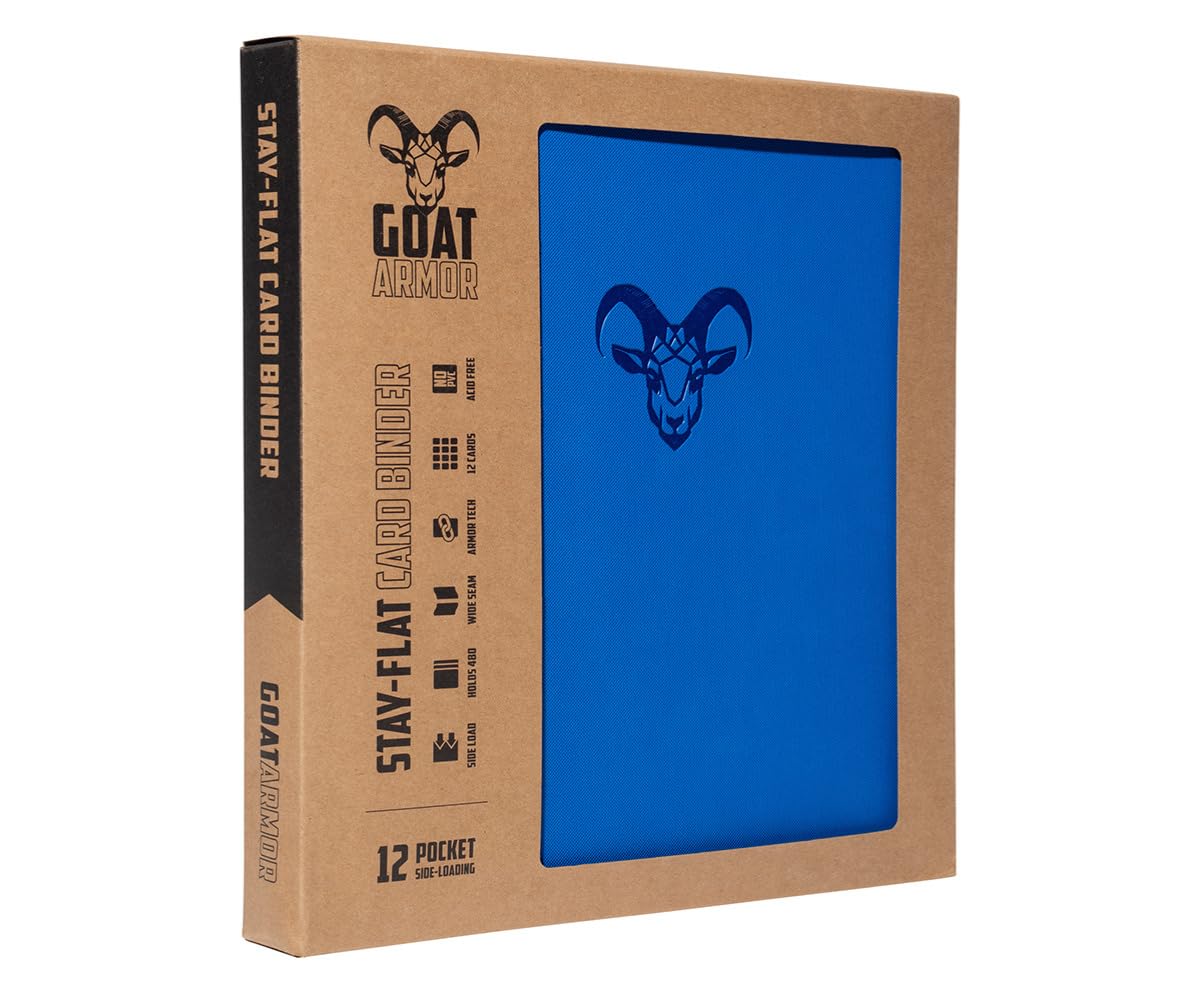 12-Pocket Trading Card Binder, 480 Card Capacity, "Stay-Flat" Design, Water-Resistant by Goat Armor (Black)