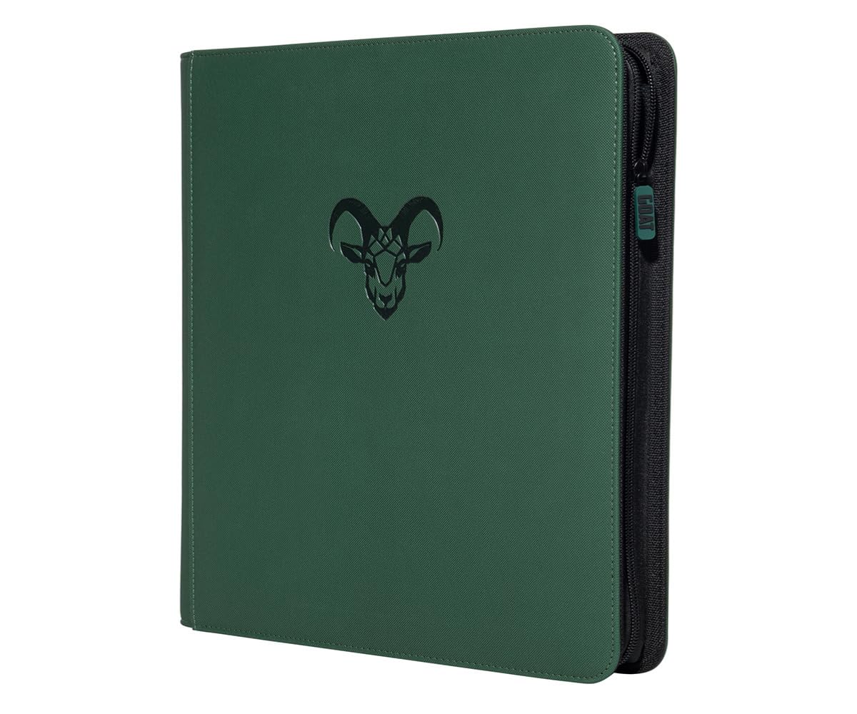 12-Pocket Trading Card Binder, 480 Card Capacity, "Stay-Flat" Design, Water-Resistant by Goat Armor (Black)