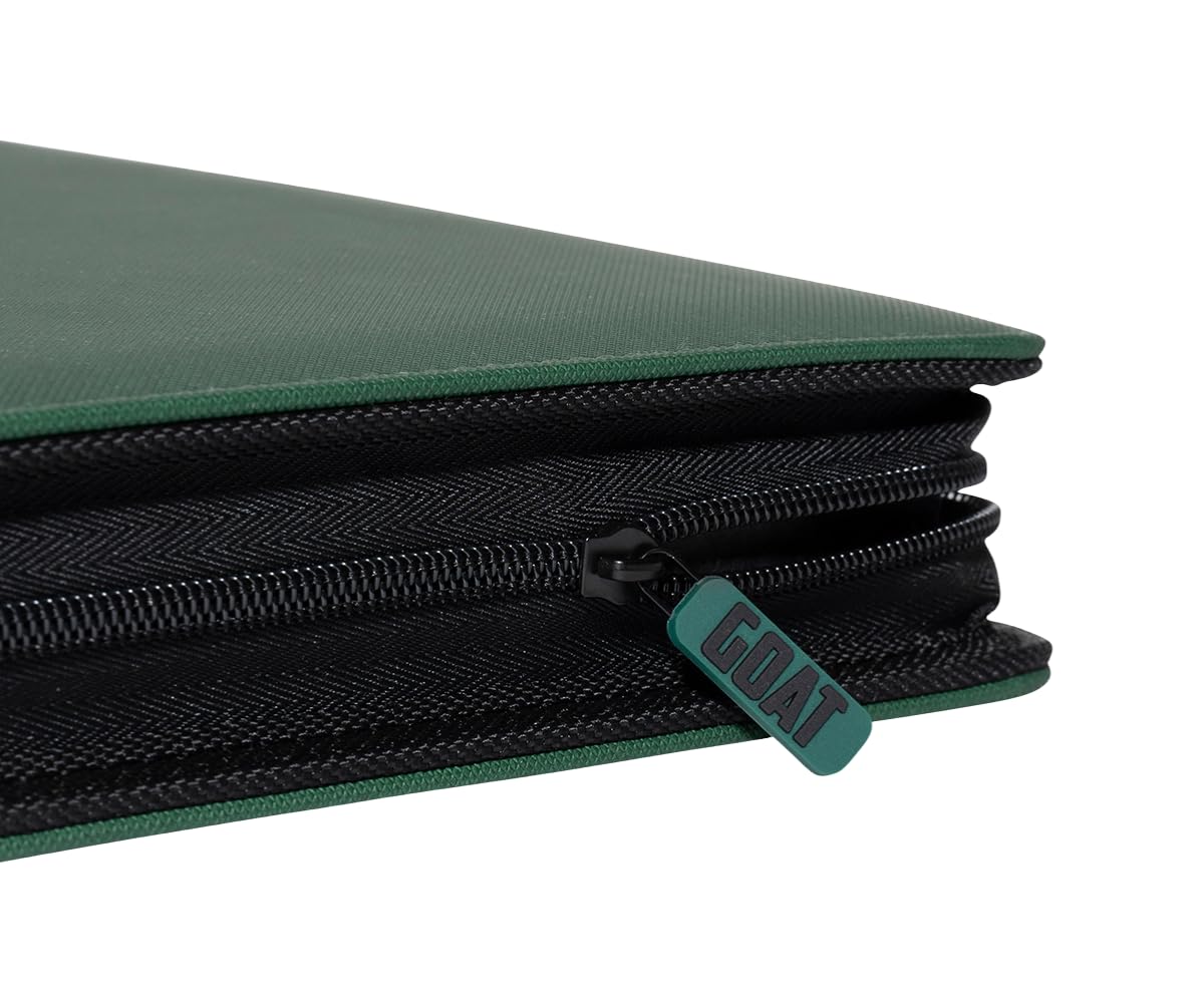12-Pocket Trading Card Binder, 480 Card Capacity, "Stay-Flat" Design, Water-Resistant by Goat Armor (Black)