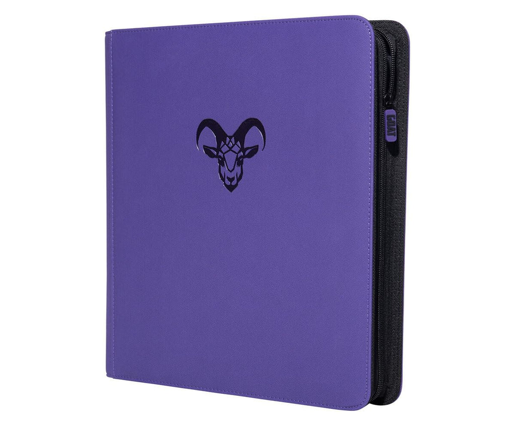 12-Pocket Trading Card Binder, 480 Card Capacity, "Stay-Flat" Design, Water-Resistant by Goat Armor (Black)