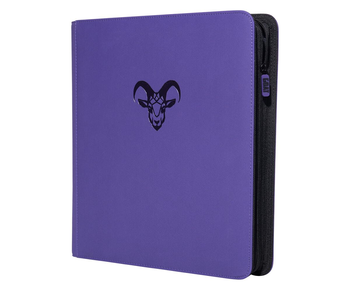 12-Pocket Trading Card Binder, 480 Card Capacity, "Stay-Flat" Design, Water-Resistant by Goat Armor (Black)