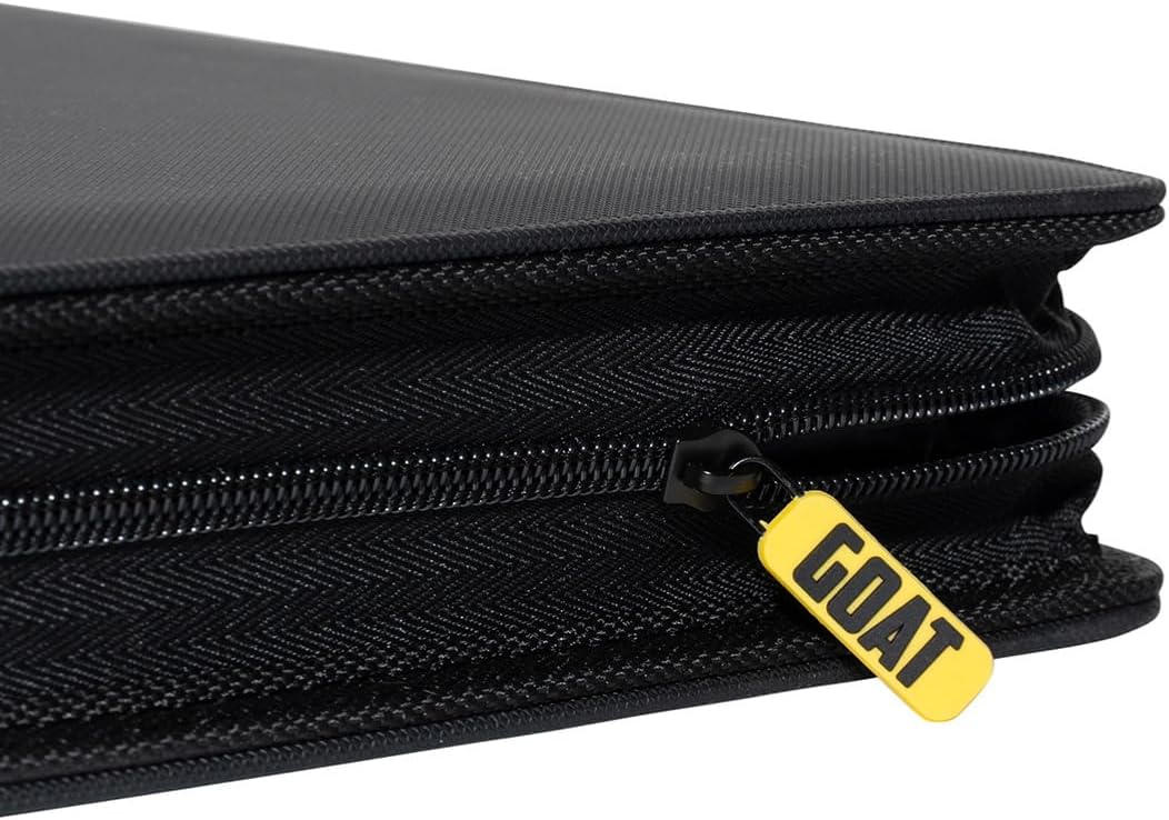 12-Pocket Trading Card Binder, 480 Card Capacity, "Stay-Flat" Design, Water-Resistant by Goat Armor (Black)