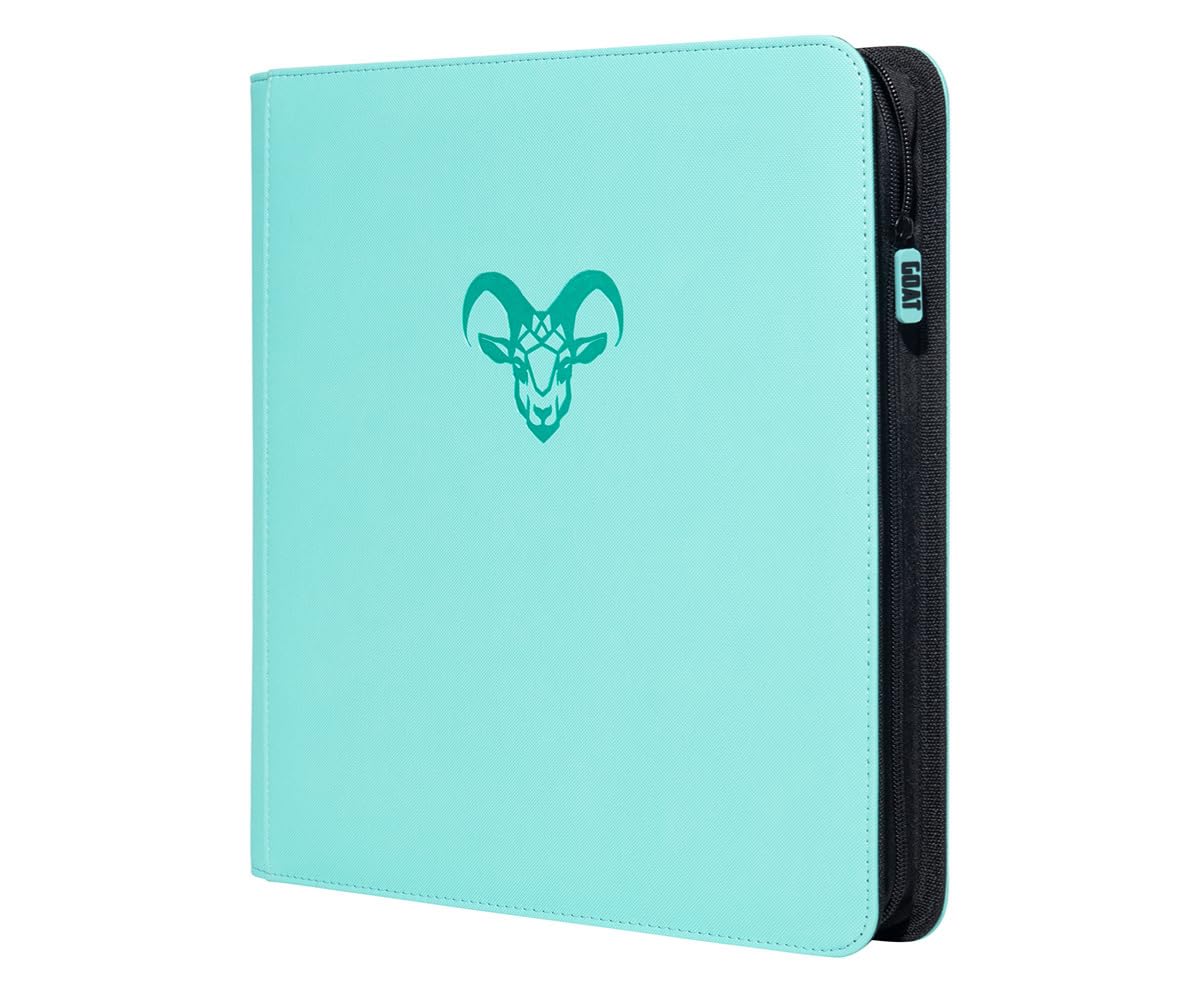 12-Pocket Trading Card Binder, 480 Card Capacity, "Stay-Flat" Design, Water-Resistant by Goat Armor (Black)