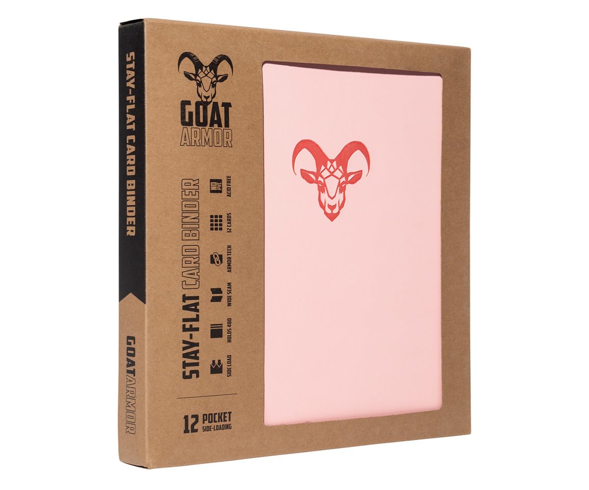 12-Pocket Trading Card Binder, 480 Card Capacity, "Stay-Flat" Design, Water-Resistant by Goat Armor (Black)