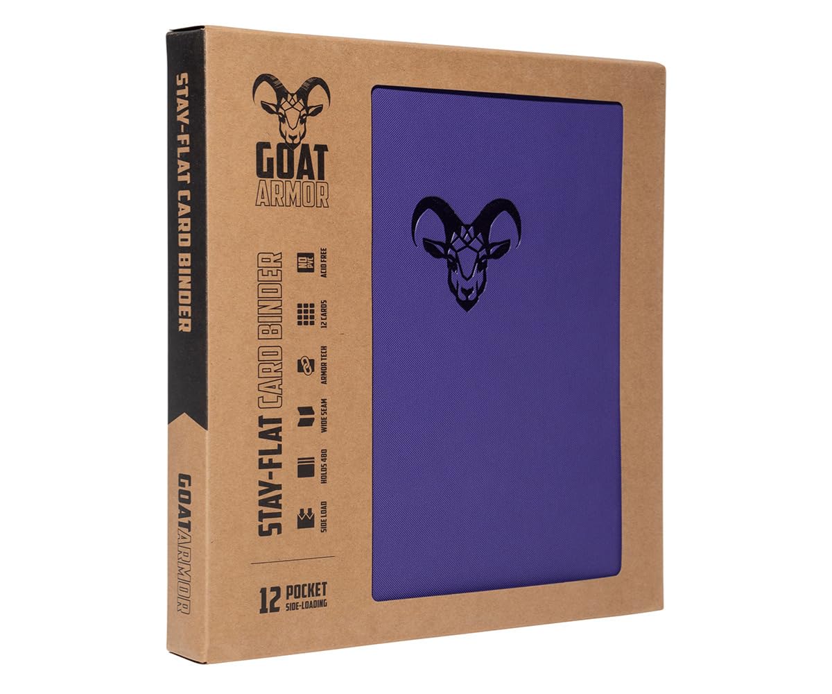 12-Pocket Trading Card Binder, 480 Card Capacity, "Stay-Flat" Design, Water-Resistant by Goat Armor (Black)