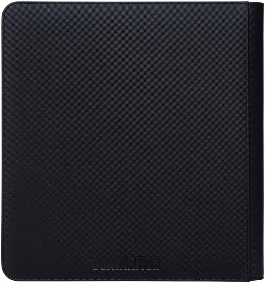 12-Pocket Trading Card Binder, 480 Card Capacity, "Stay-Flat" Design, Water-Resistant by Goat Armor (Black)