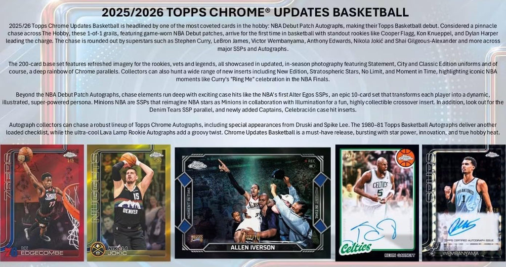 NEW 2025-26 CHROME UPDATE SERIES Basketball Card BLASTER Box | Search For NBA Debut Patch Autographs!