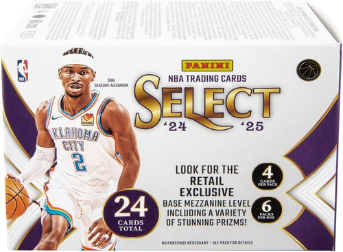 2024–25 Panini Select Basketball Blaster Box – Official NBA Trading Cards – Retail Exclusive Parallels, Inserts & Rookie Cards – Sealed Box