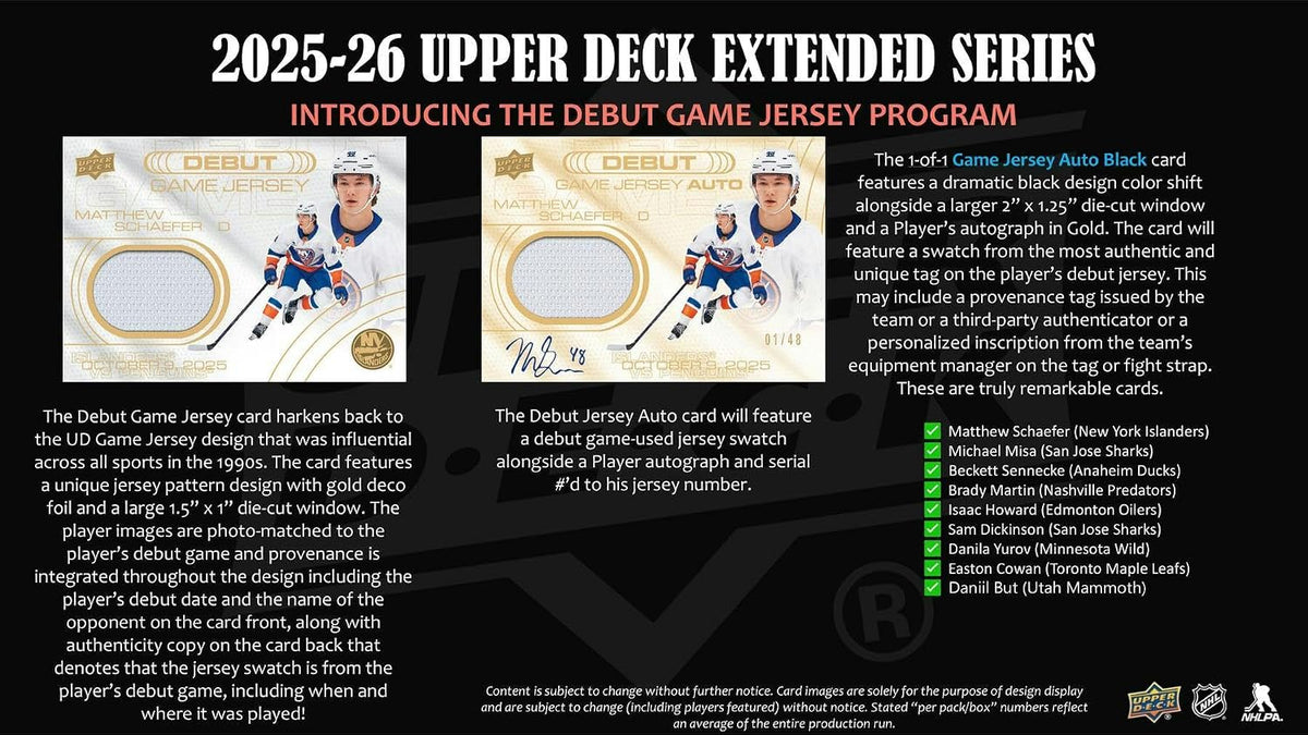 Upper Deck 2025-26 Extended Series Hockey Blaster Box